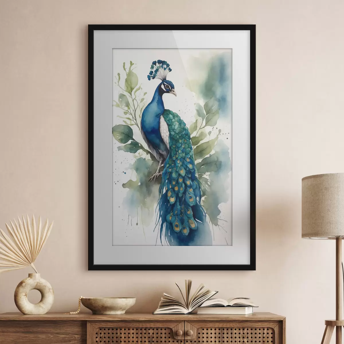 Poster Pavone in acquerello f38189