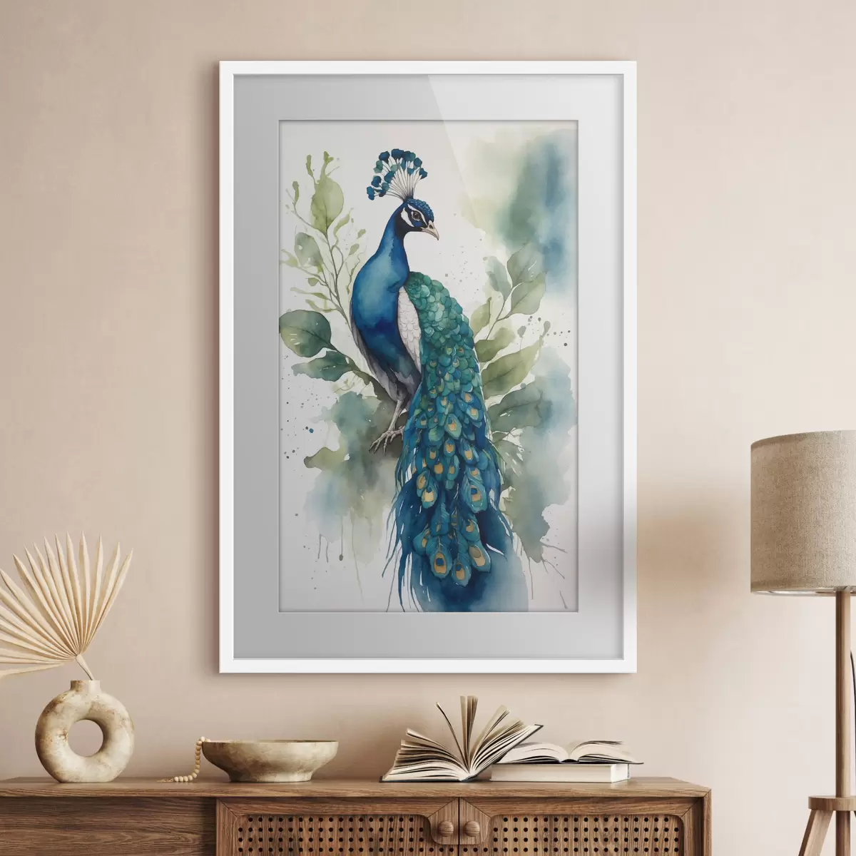Poster Pavone in acquerello f38189