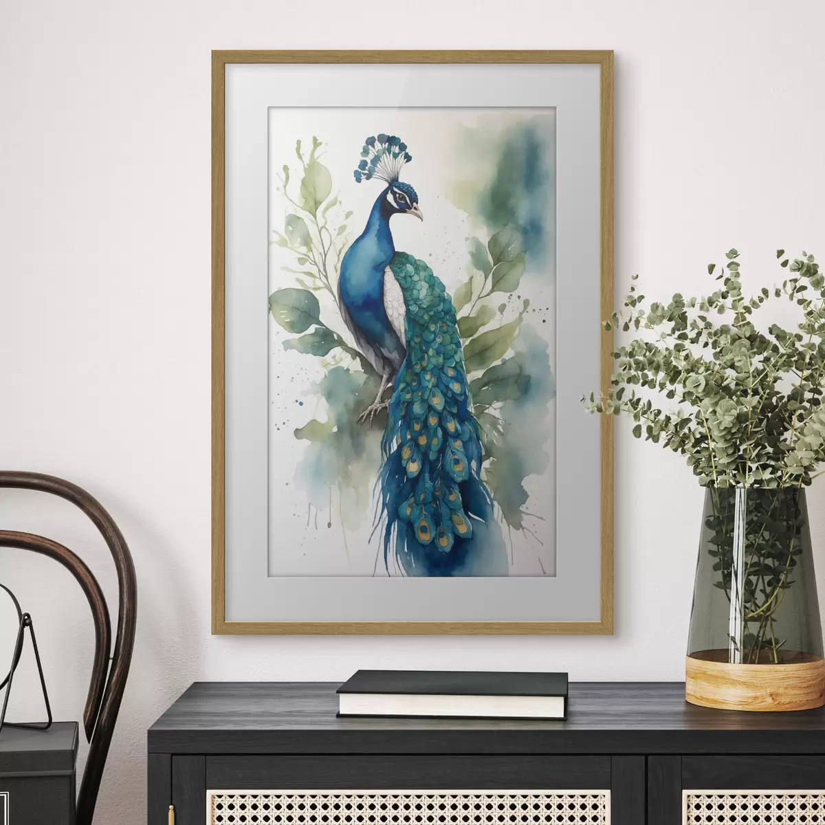 Poster Pavone in acquerello f38189