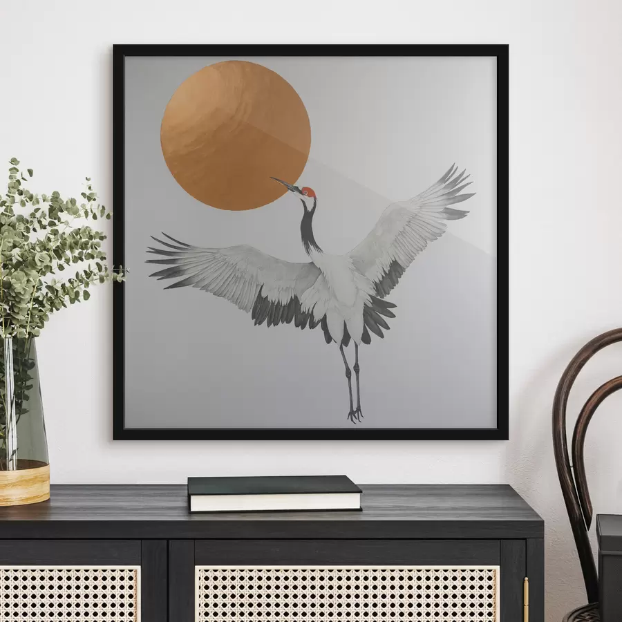 carta da parati Una gru che vola verso il sole nr. f38195