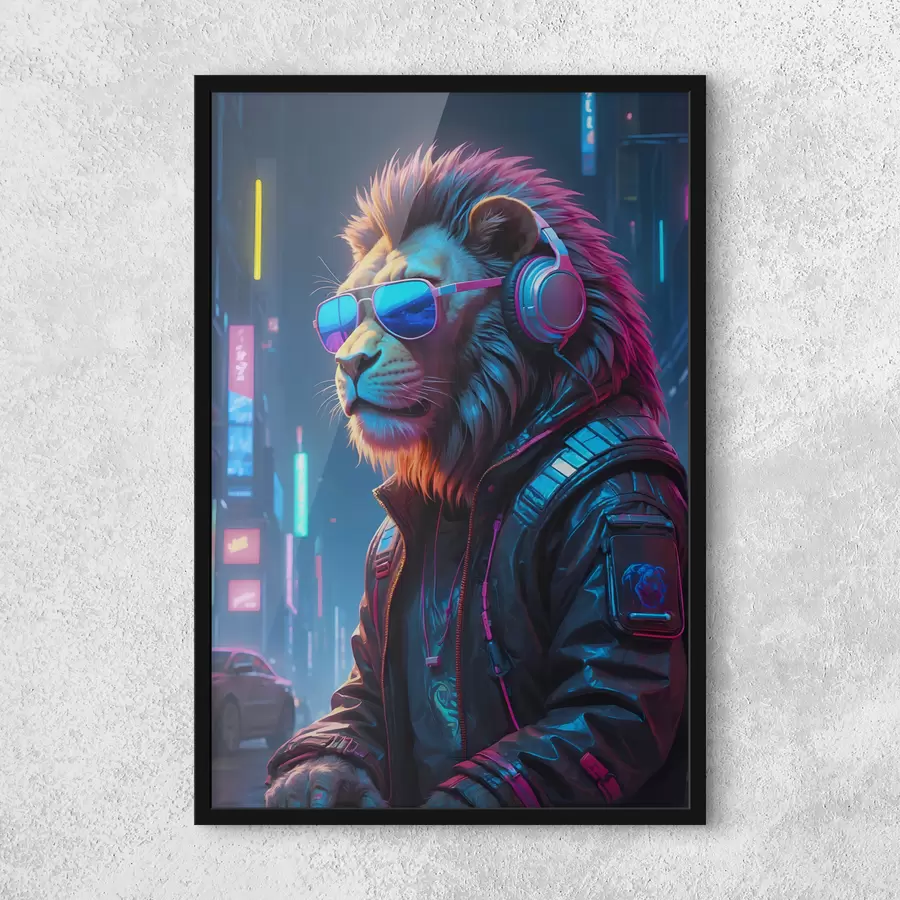 carta da parati Un leone elegante in una città vivace nr. f38169