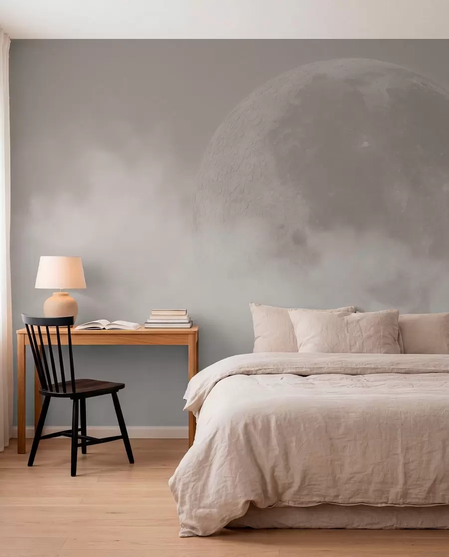carta da parati Luna in un cielo beige nr. w00548