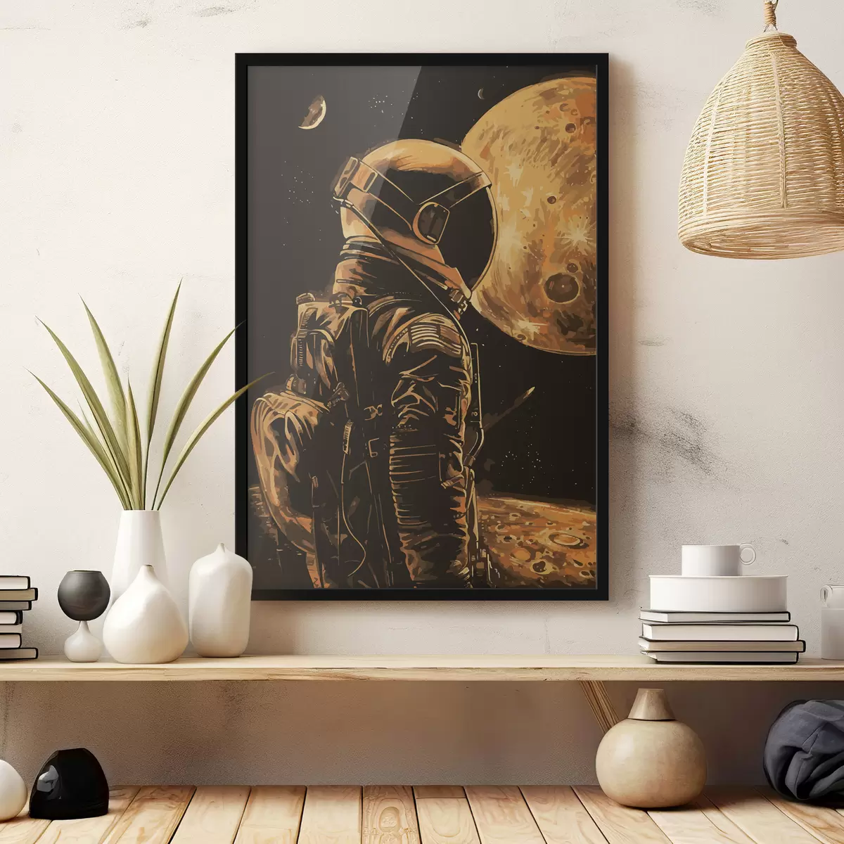 Poster Astronauta che osserva il pianeta f38314