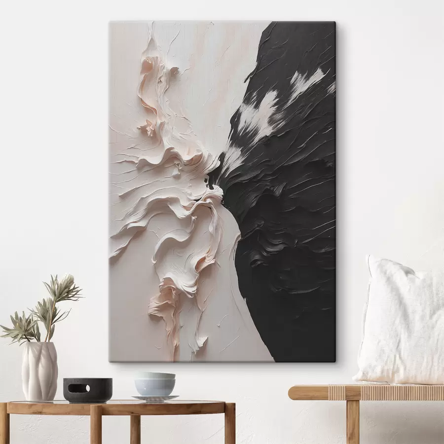 carta da parati Pittura a olio astratta nei colori bianco e nero nr. s38300