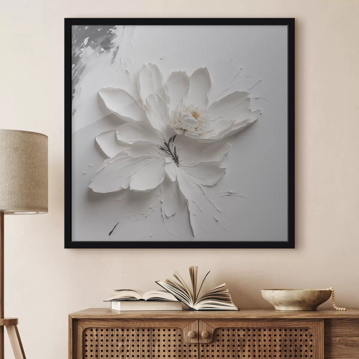 Poster Fiore bianco sott'olio f38303