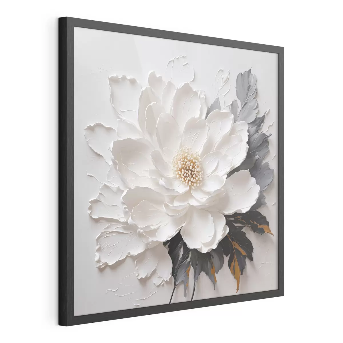 Poster Fiore bianco su fondo olio f38304