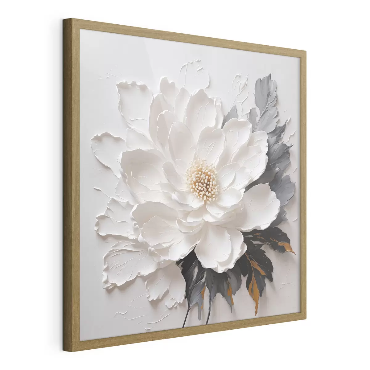 Poster Fiore bianco su fondo olio f38304