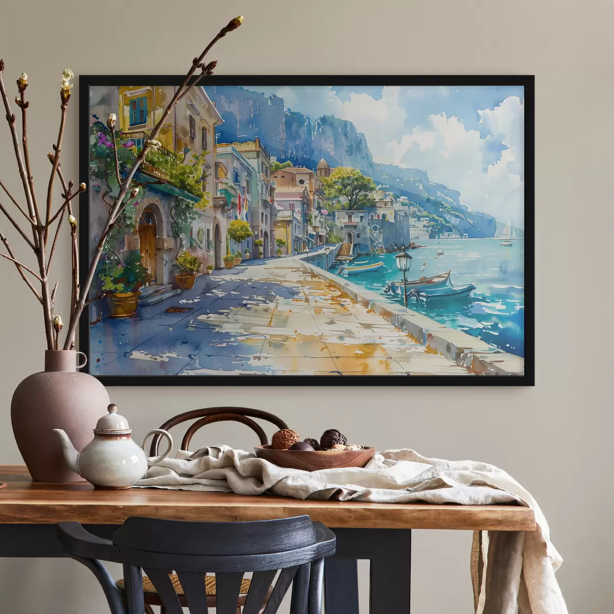 Poster Argine in riva al mare f38449