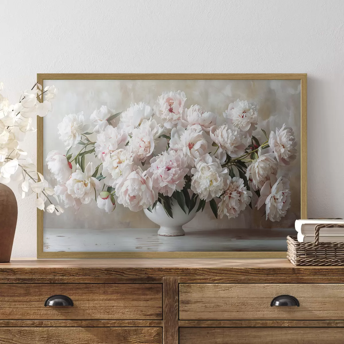 Poster Peonie leggere in un vaso f38461