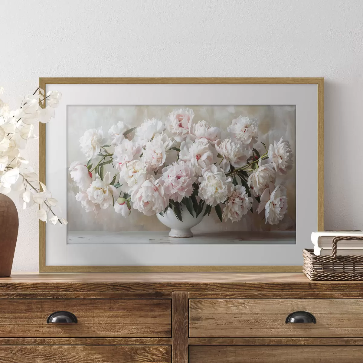 Poster Peonie leggere in un vaso f38461