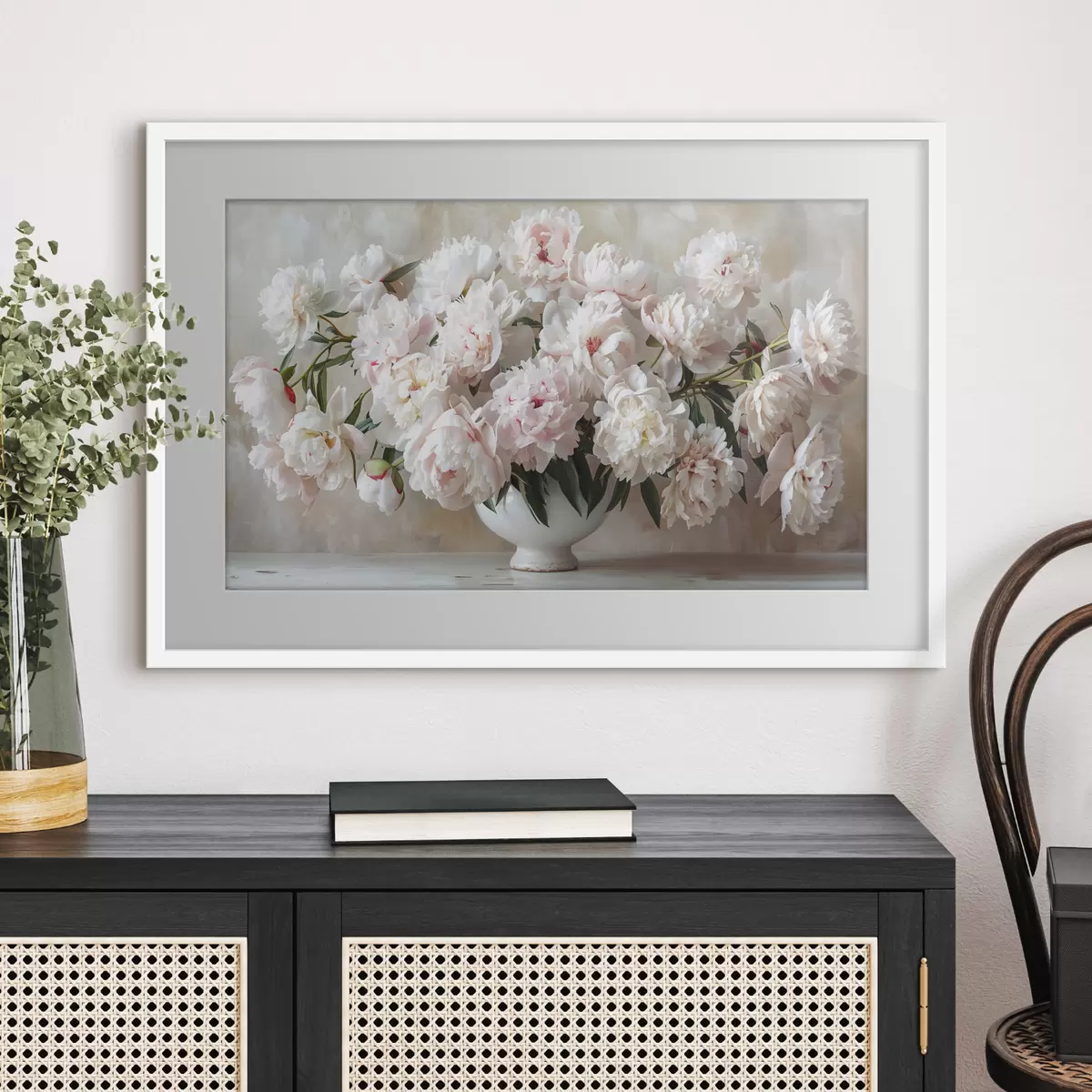 Poster Peonie leggere in un vaso f38461