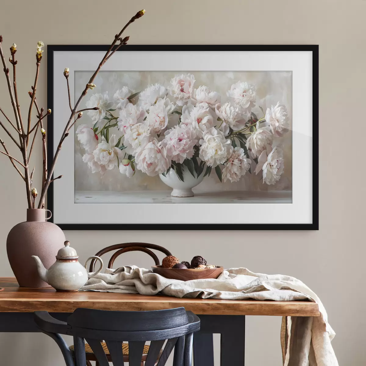 Poster Peonie leggere in un vaso f38461