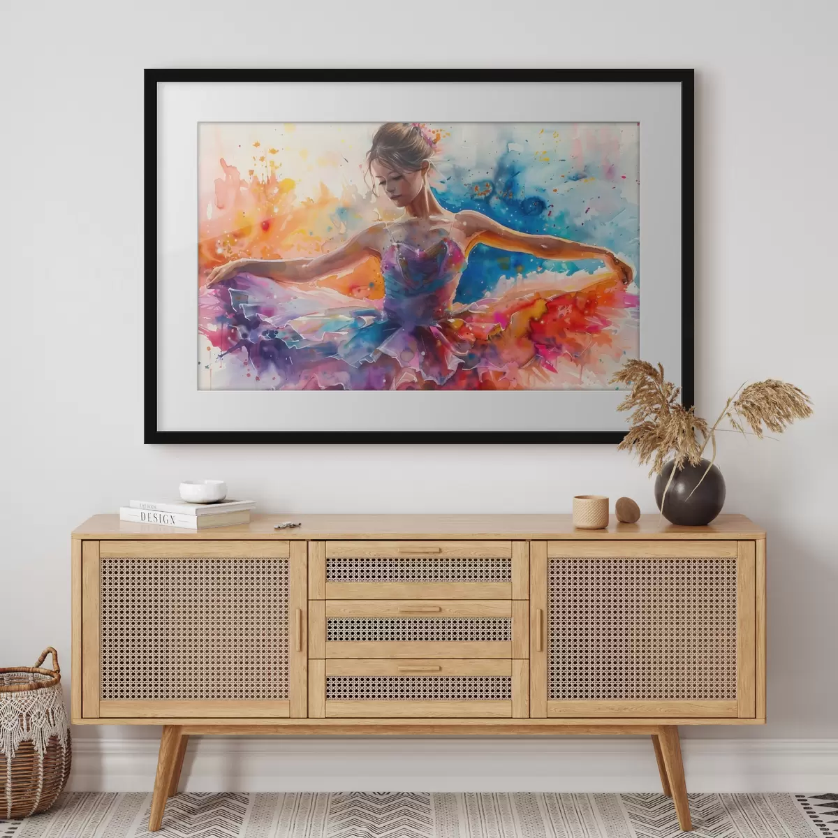 Poster Immagine dell'acquerello della ballerina della ragazza f38466