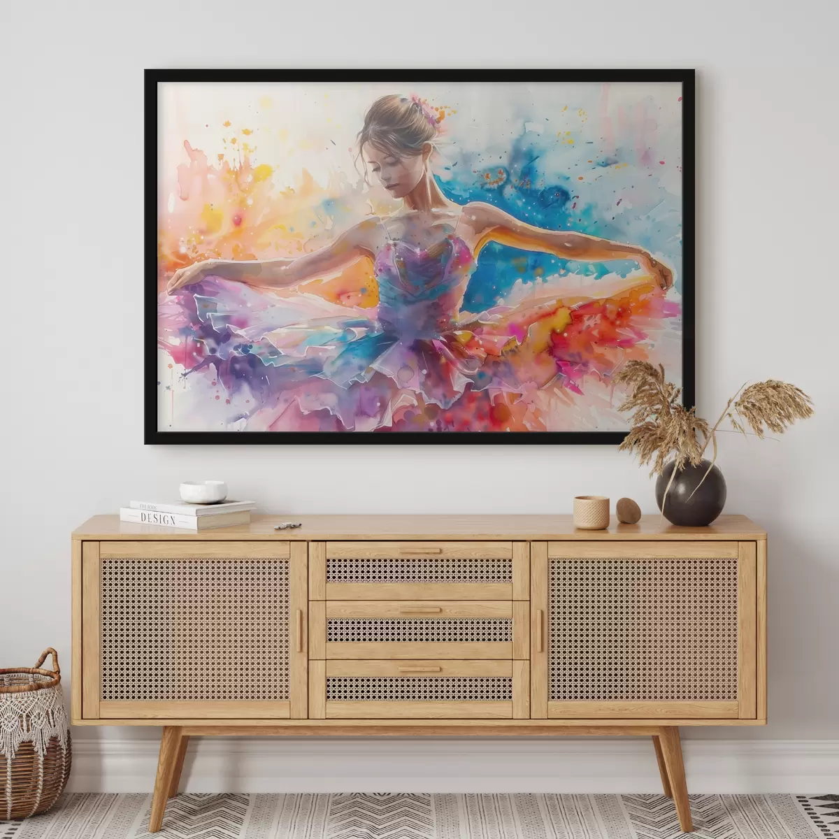 Poster Immagine dell'acquerello della ballerina della ragazza f38466