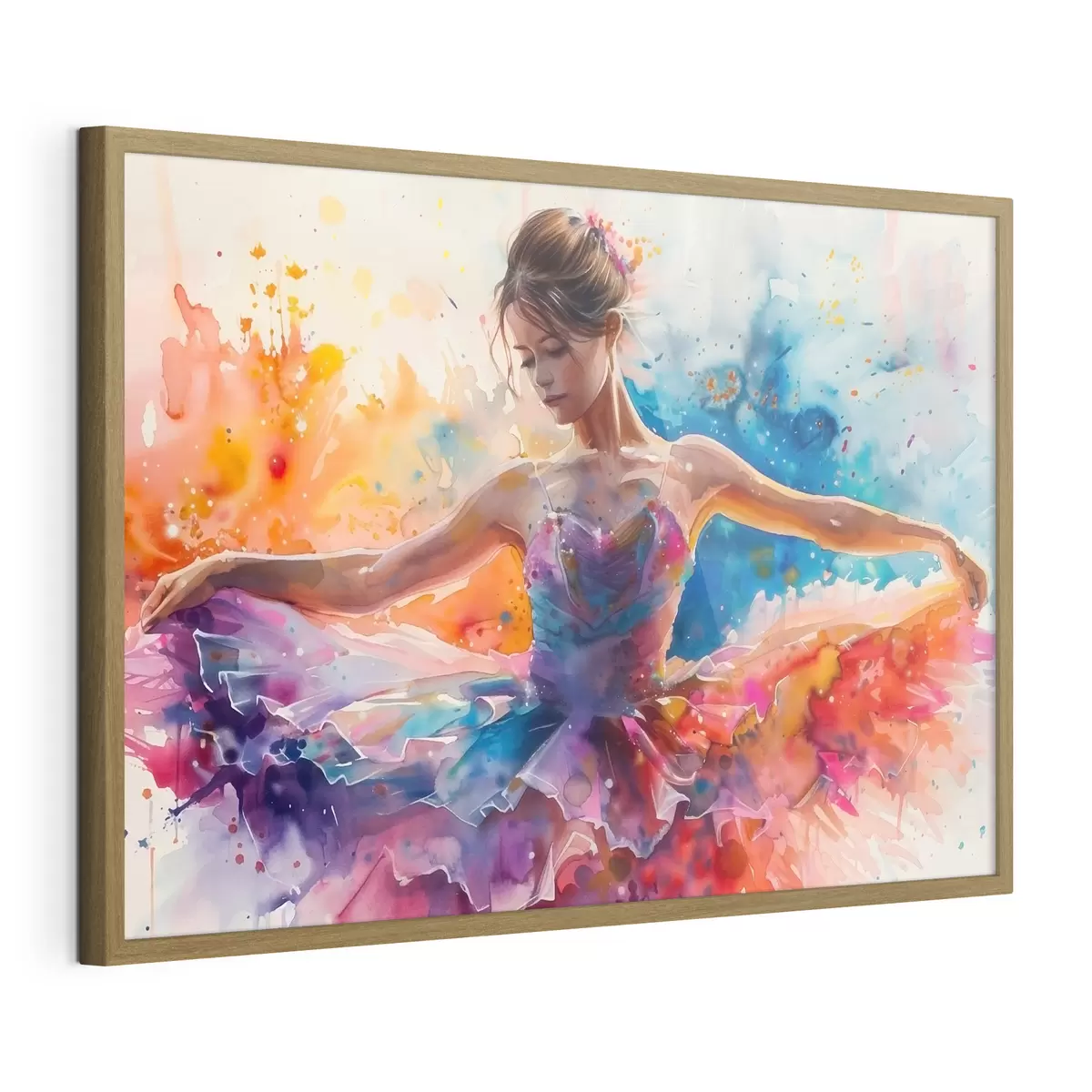 Poster Immagine dell'acquerello della ballerina della ragazza f38466