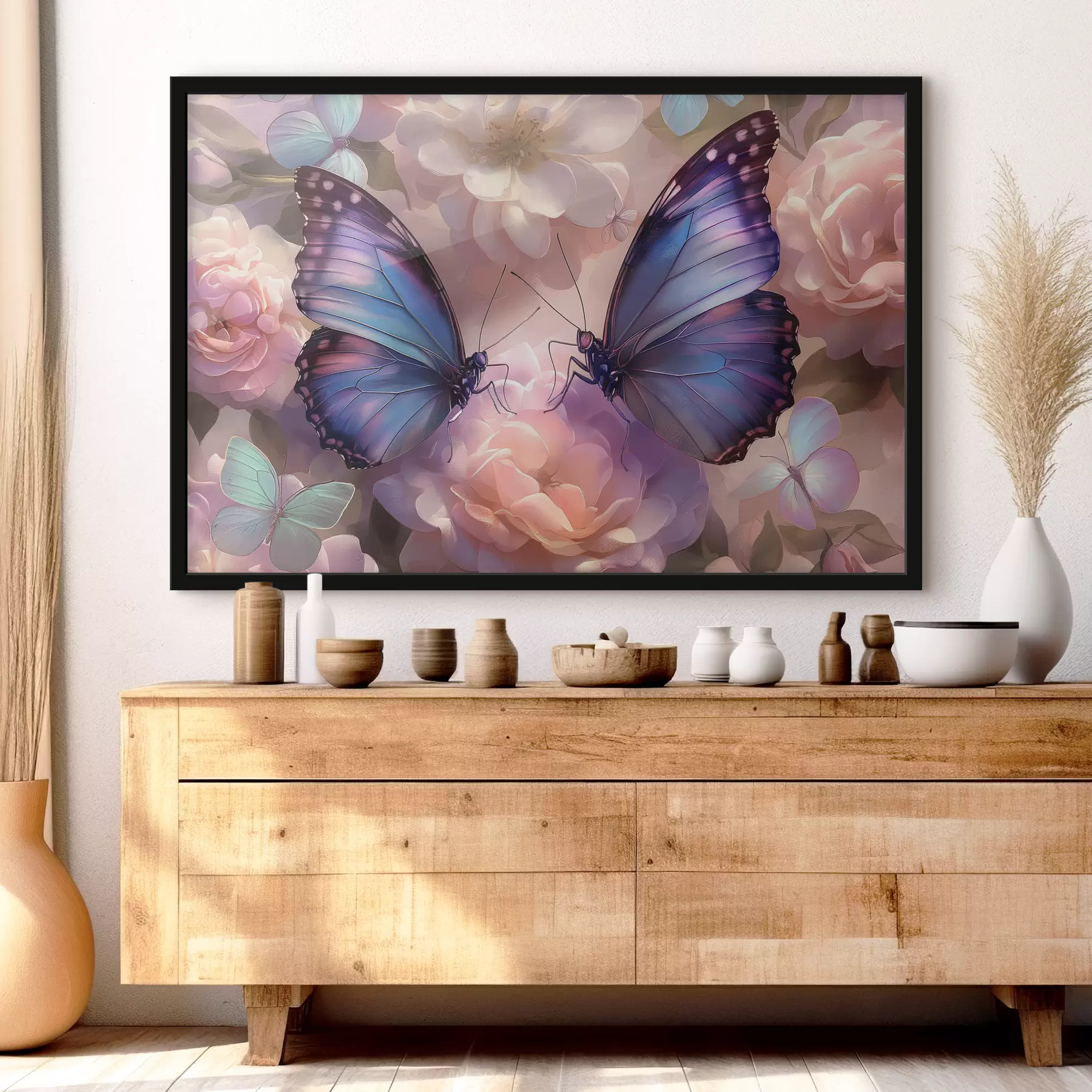 carta da parati Due farfalle in fiori in stile acquerello nr. f38534