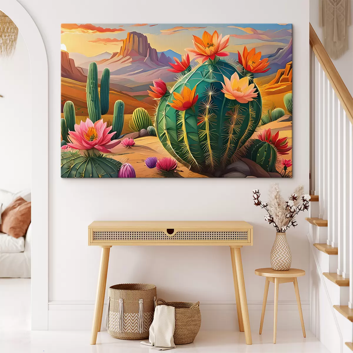 carta da parati grandi cactus con fiori nr. s38607