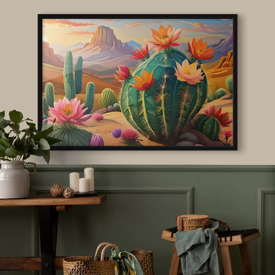 carta da parati grandi cactus con fiori nr. f38607