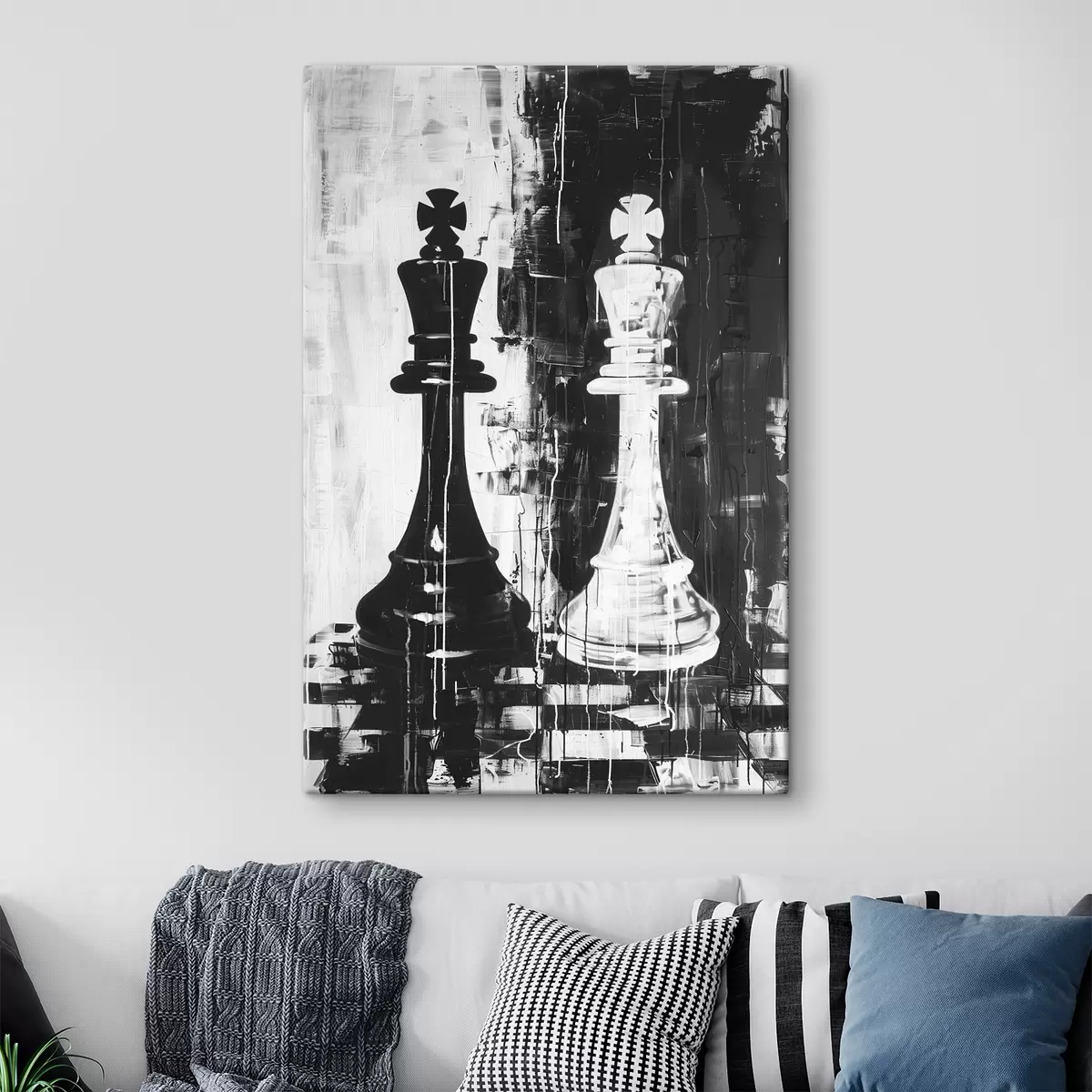 carta da parati Pezzo degli scacchi in colore bianco e nero nr. s38642