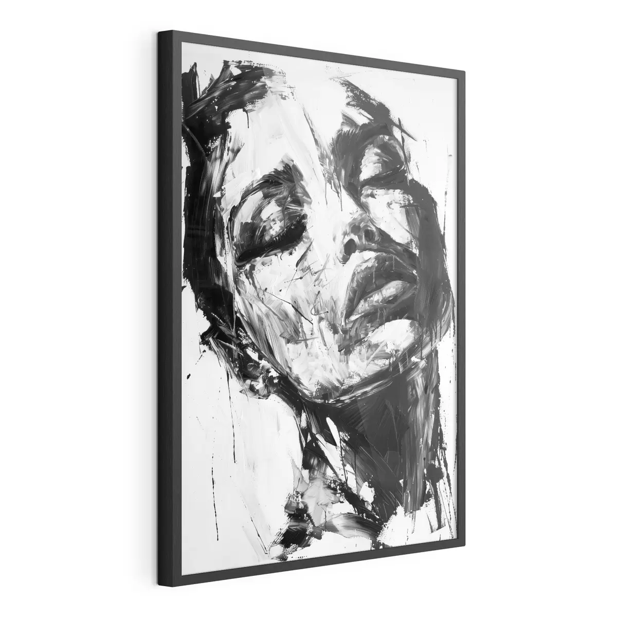 Poster Ritratto di donna con pennellate nere f38641