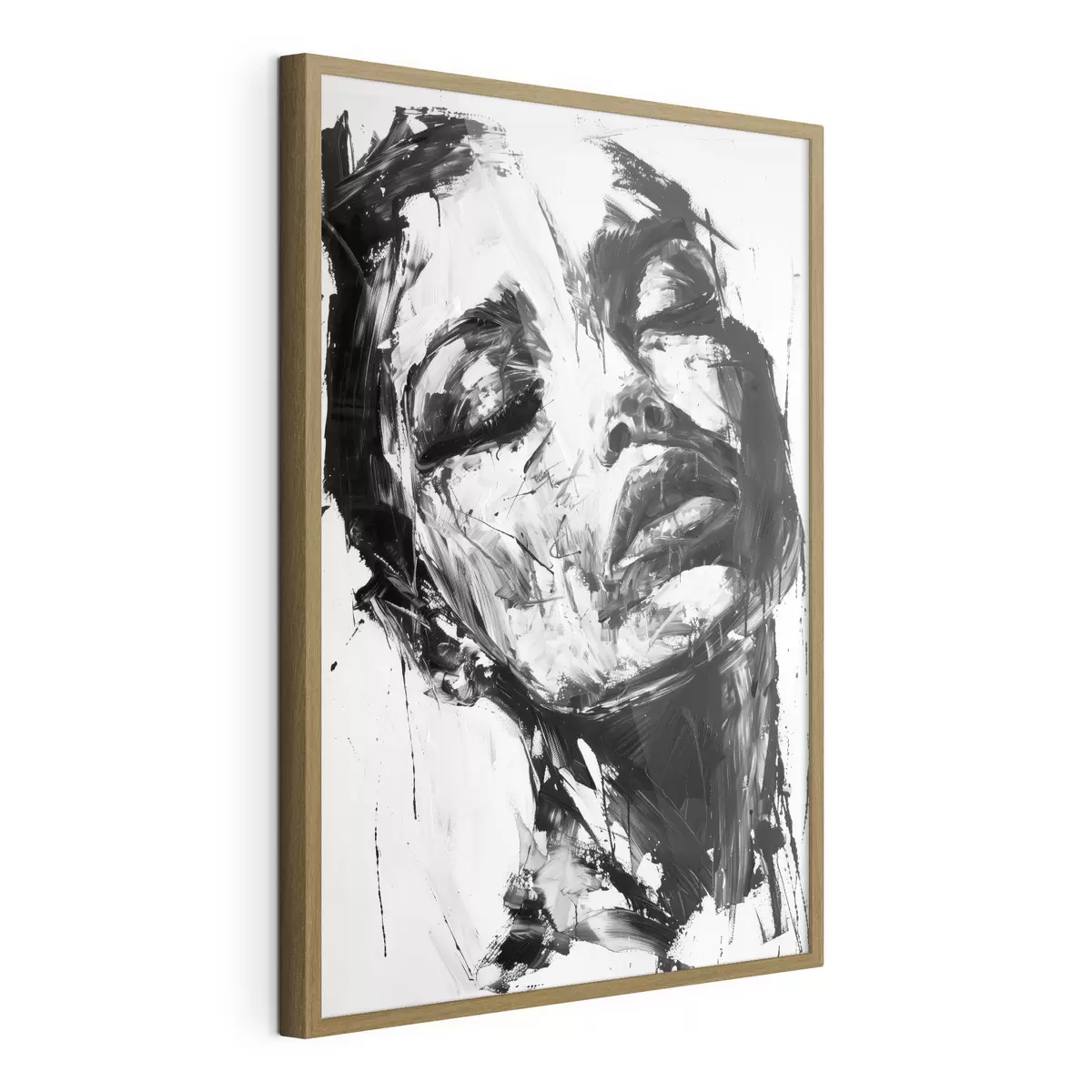 Poster Ritratto di donna con pennellate nere f38641