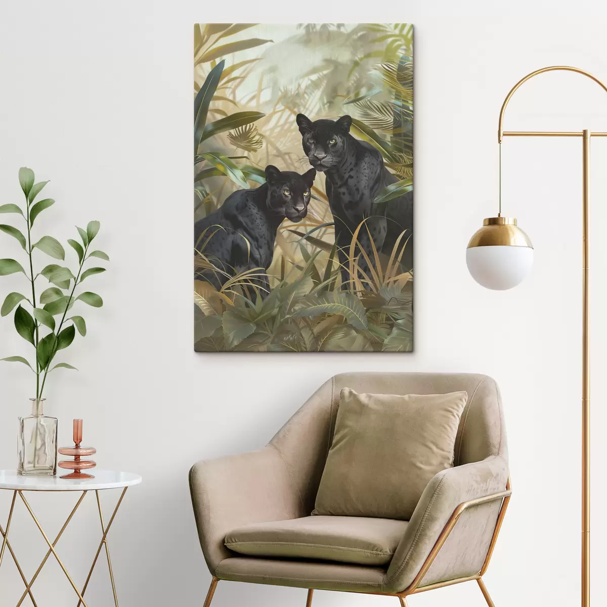 carta da parati Due pantere nella giungla nr. s38509