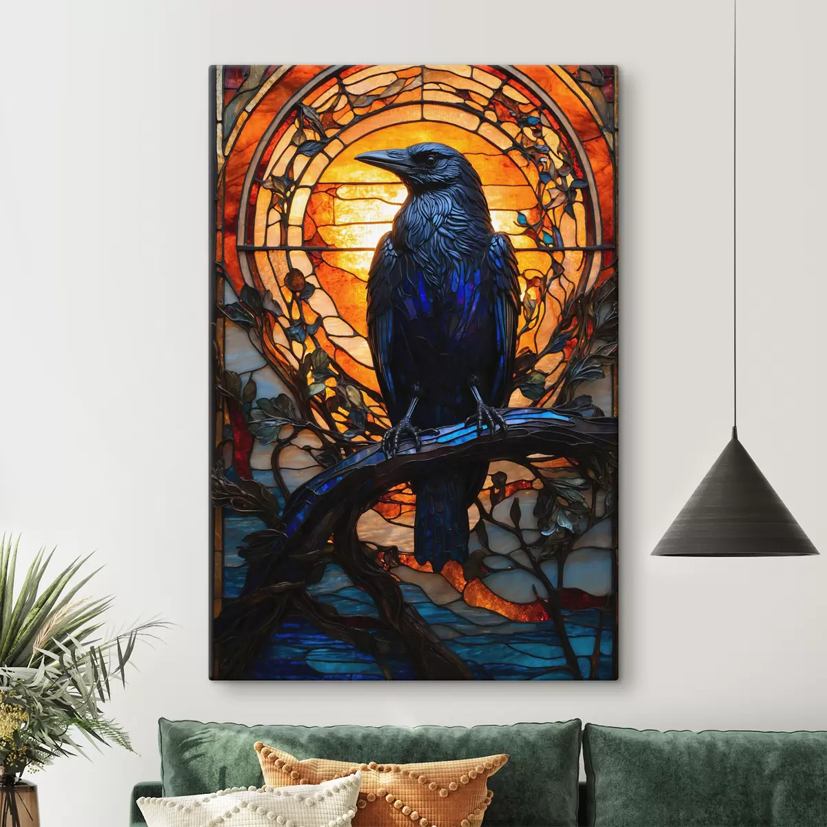 carta da parati Un corvo su un ramo nr. s38591