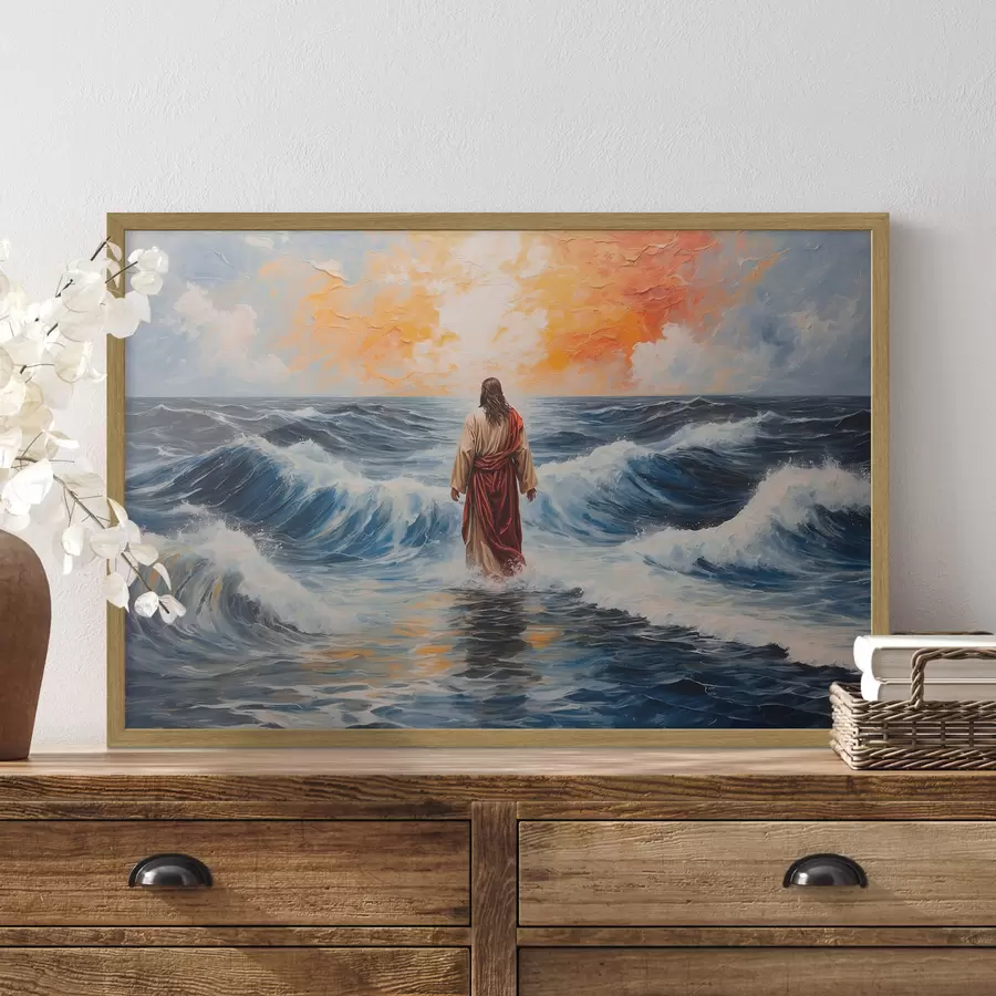 carta da parati Cristo sopra le onde nr. f38613