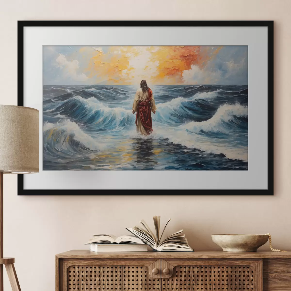 Poster Cristo sopra le onde f38613