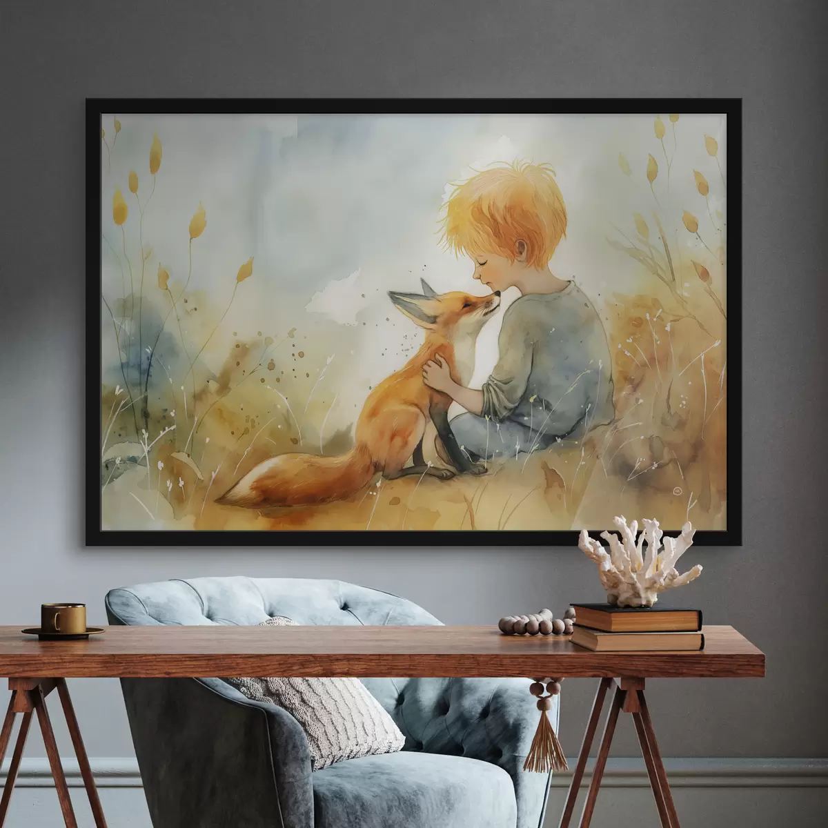 Poster Il piccolo principe con la volpe f38790