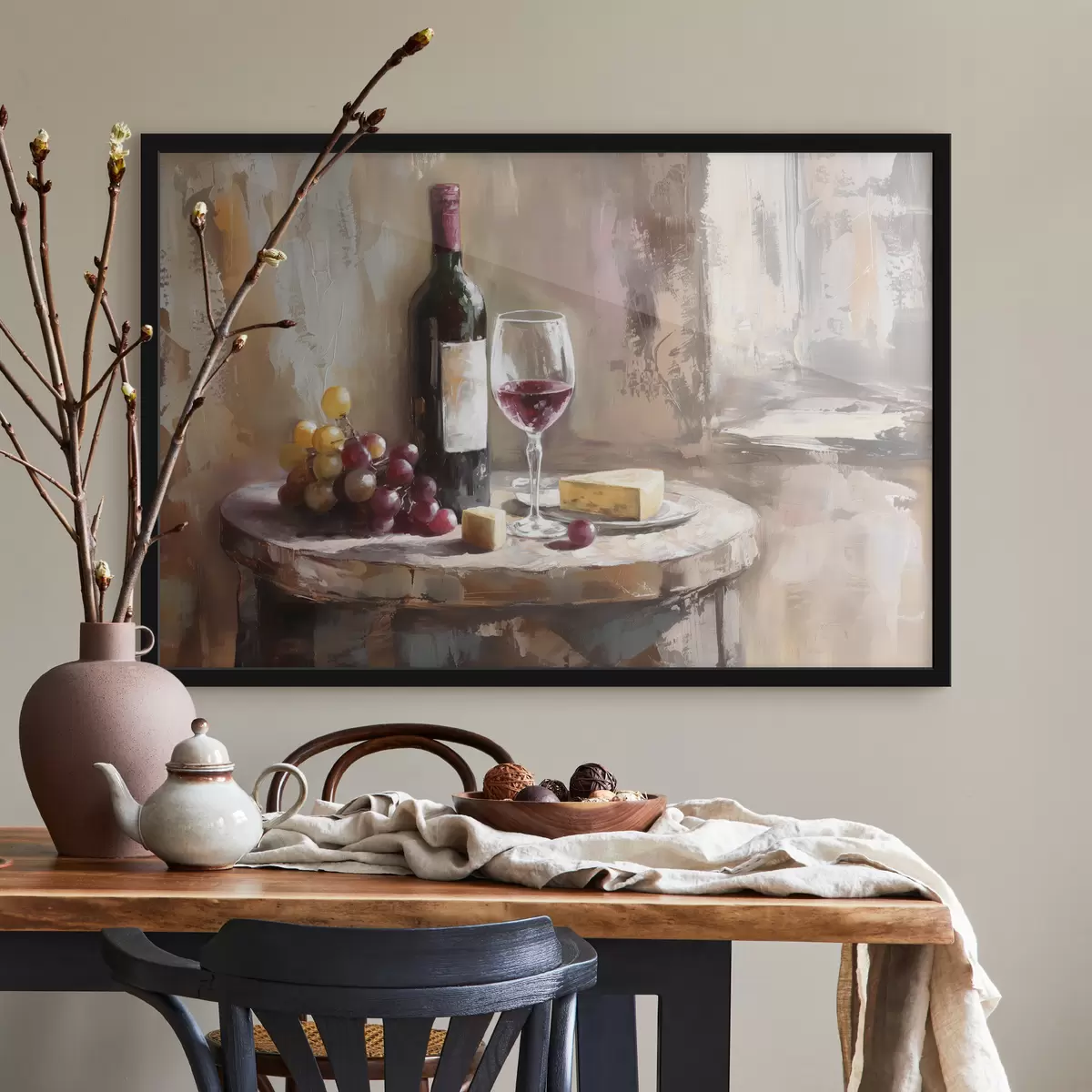 Poster Natura morta con uva e vino f38796