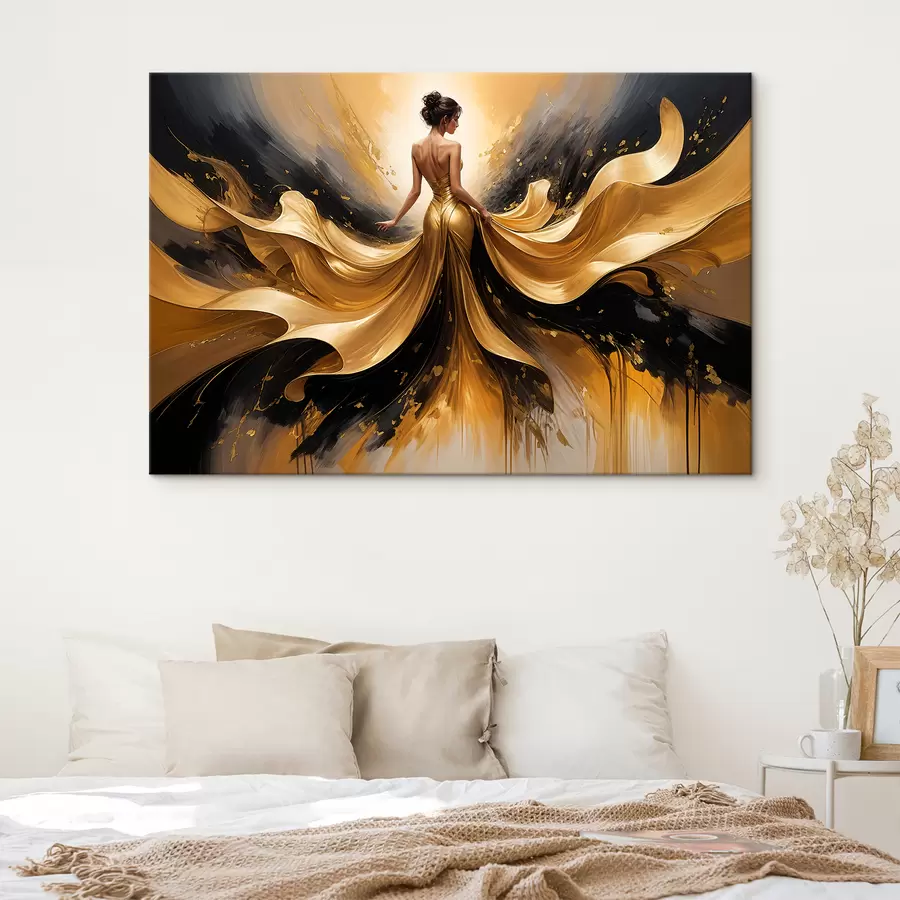 carta da parati Un mazzo di gigli bianchi in un vaso di ceramica blu e bianco su sfondo blu dipinto ad olio natura morta nr. s38820