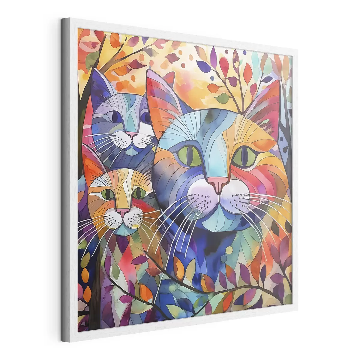 Poster Astrazione multicolore con gatti f38814