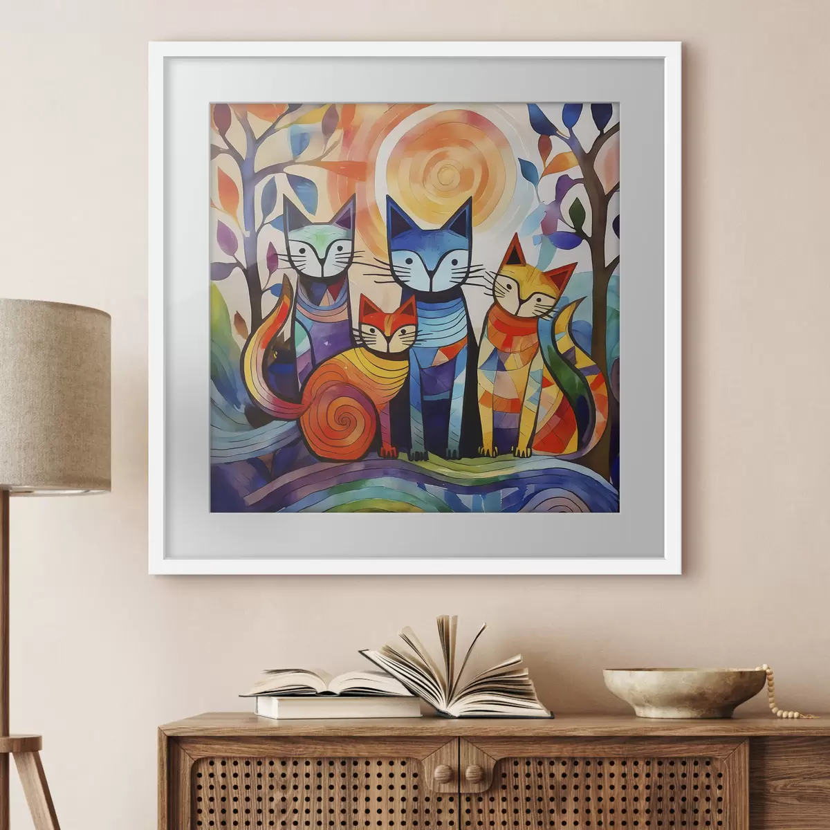 Poster Quattro gatti a colori f38815