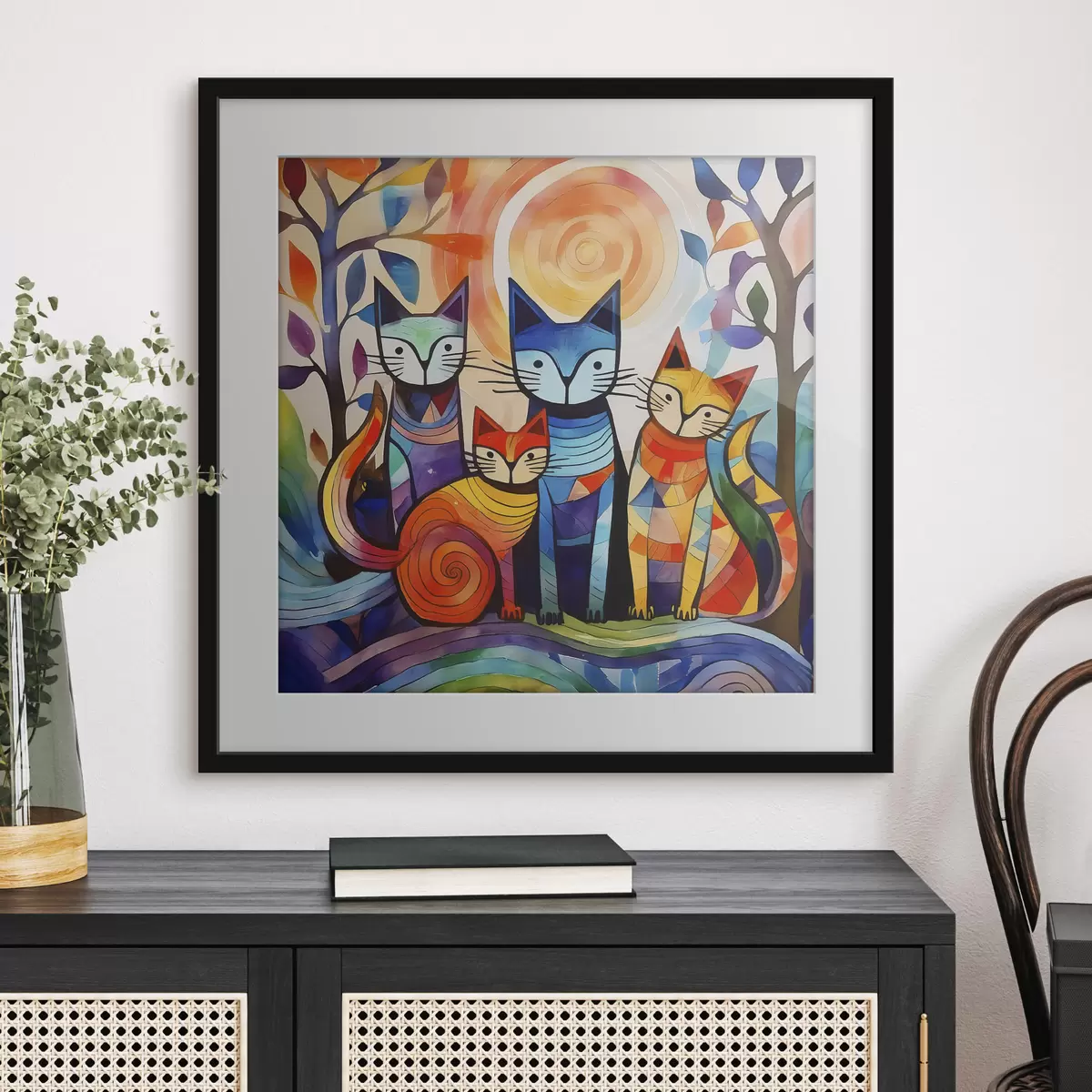 Poster Quattro gatti a colori f38815