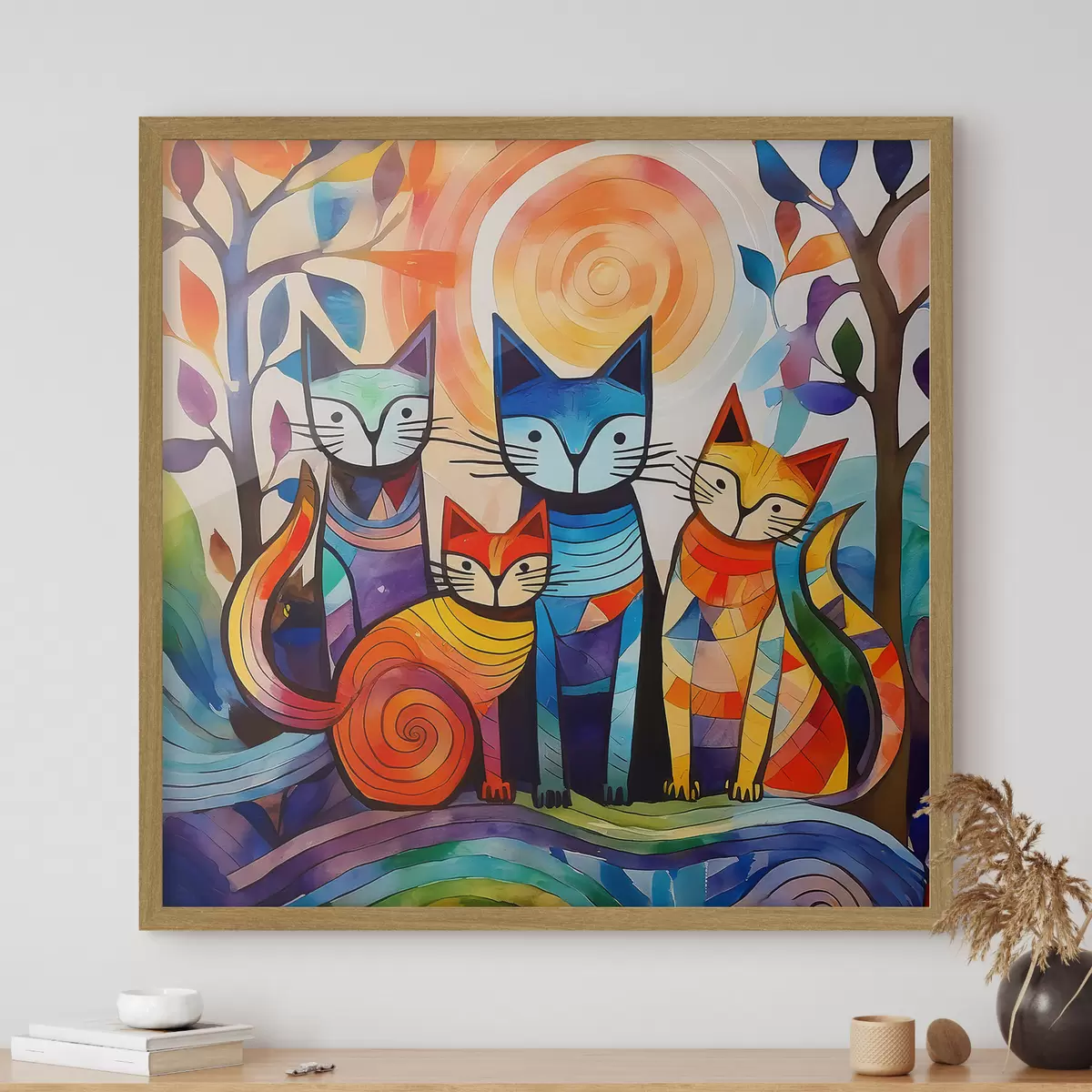 Poster Quattro gatti a colori f38815