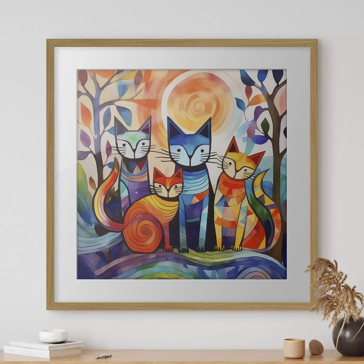 Poster Quattro gatti a colori f38815