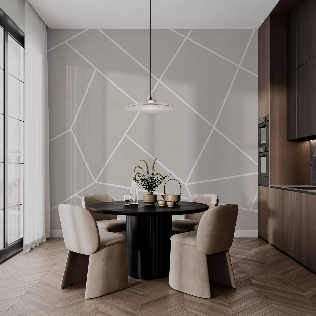 carta da parati Triangoli web di forme geometriche nr. w00827