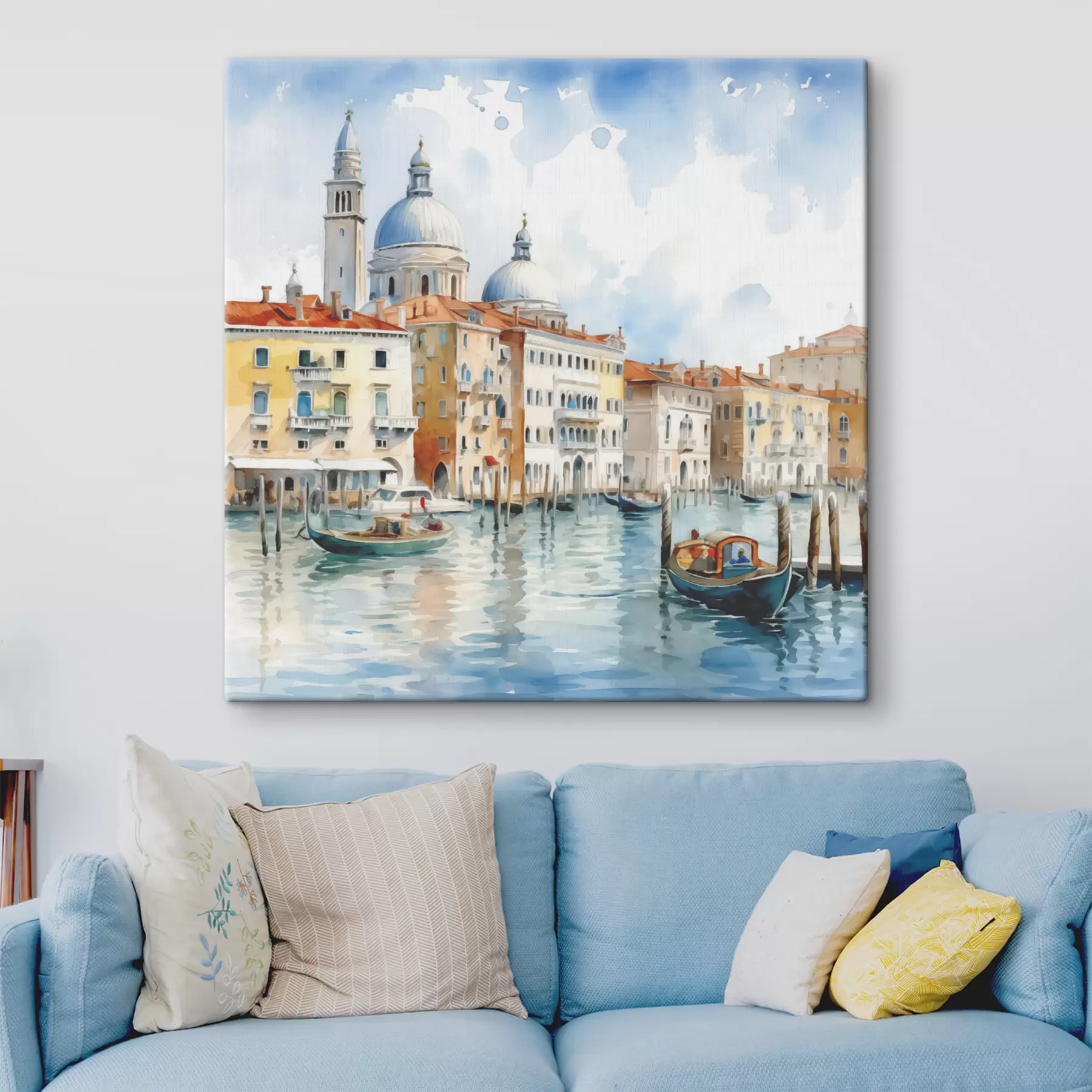 carta da parati Paesaggio ad acquerello Venezia, baia, fiume, architettura, paesaggio, barche, gondola nr. s38908
