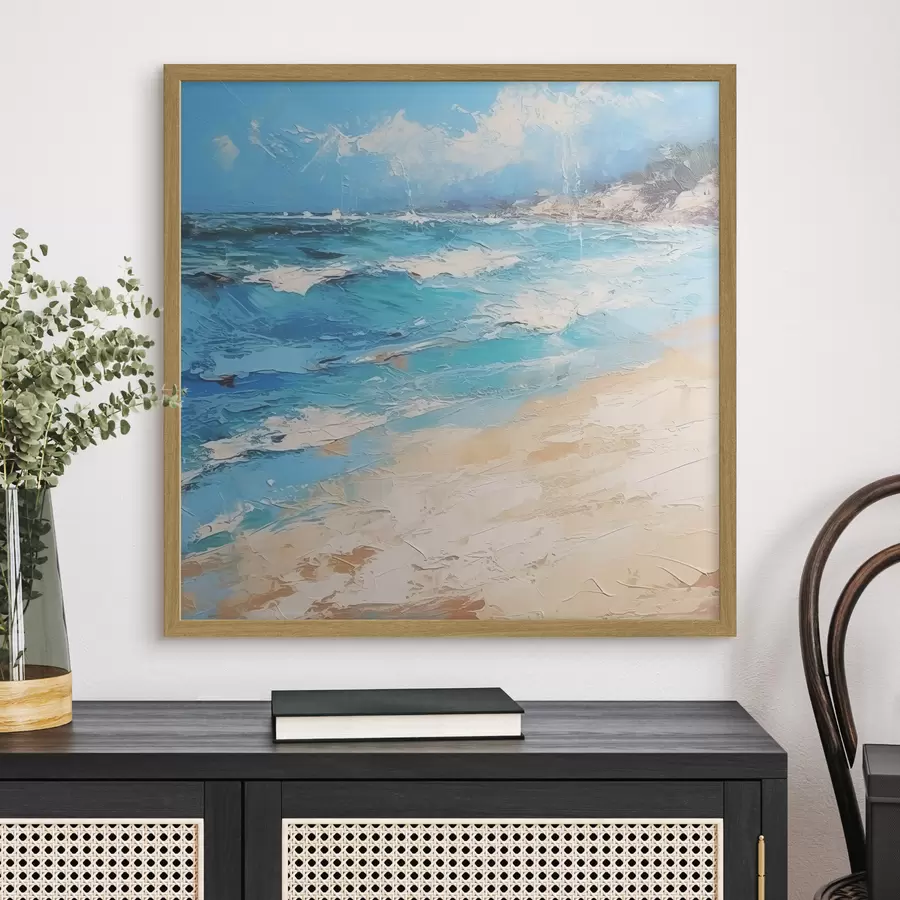 carta da parati Mare, onde, spiaggia, sabbia, pittura a olio, astrazione, paesaggio, paesaggio nr. f38910
