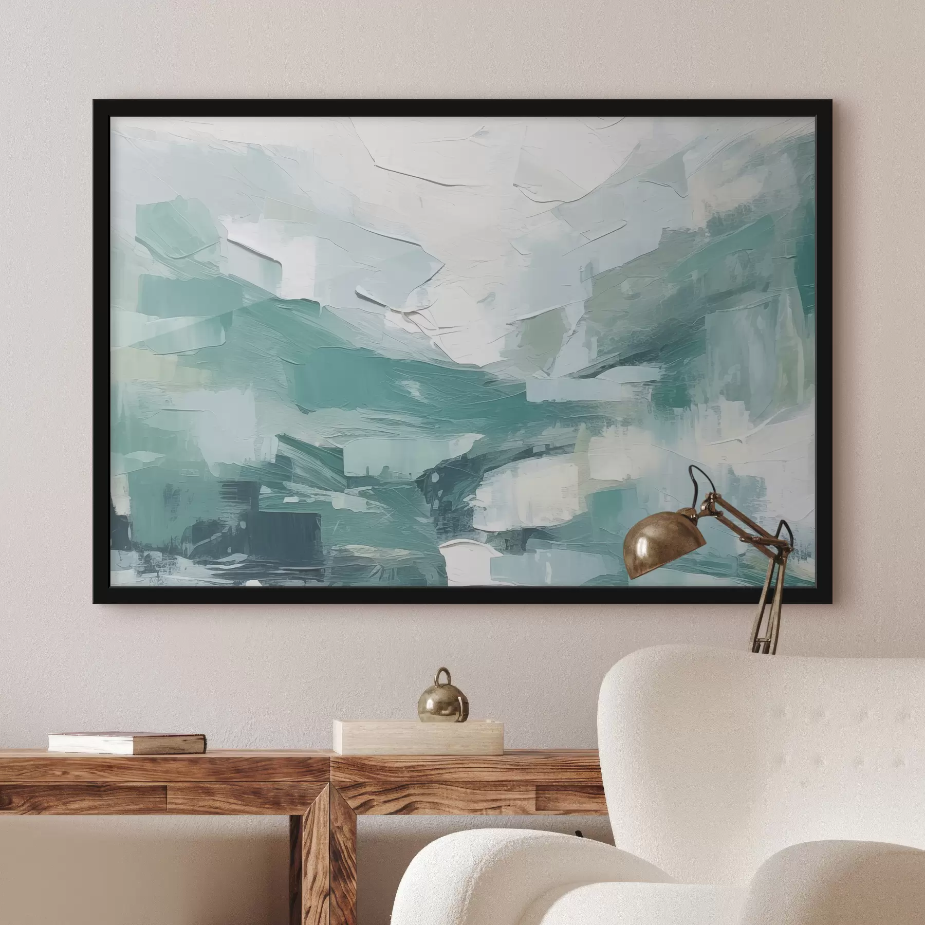 carta da parati Astrazione di grandi tratti blu e bianchi, imitazione della pittura a olio, minimalismo nr. f38915