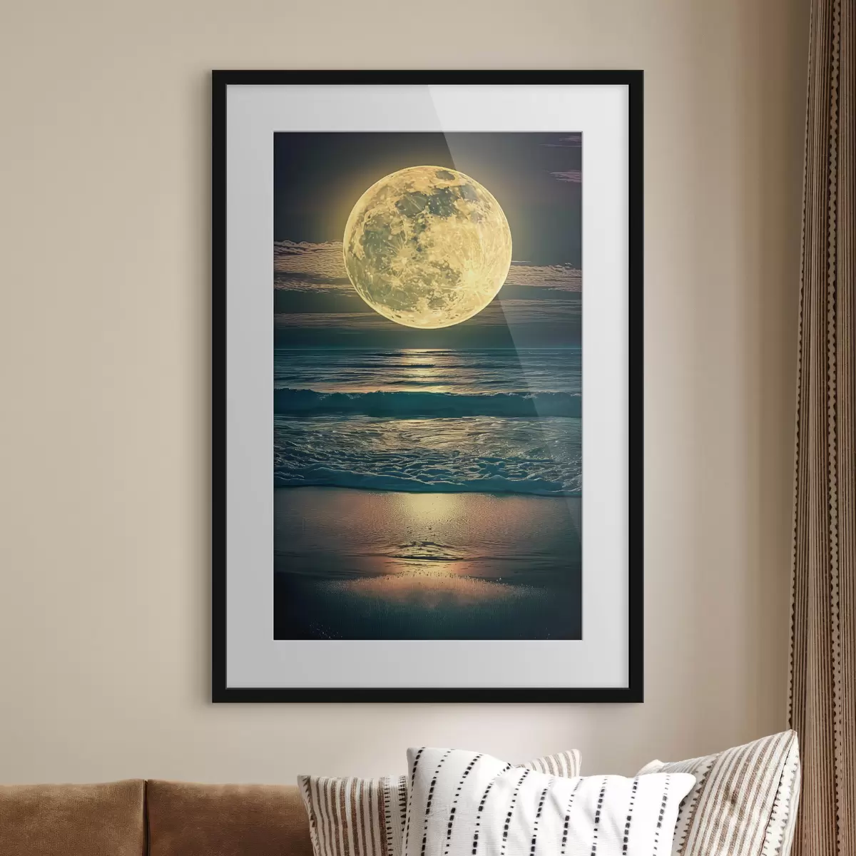 Poster Grande luna sull'oceano f38865