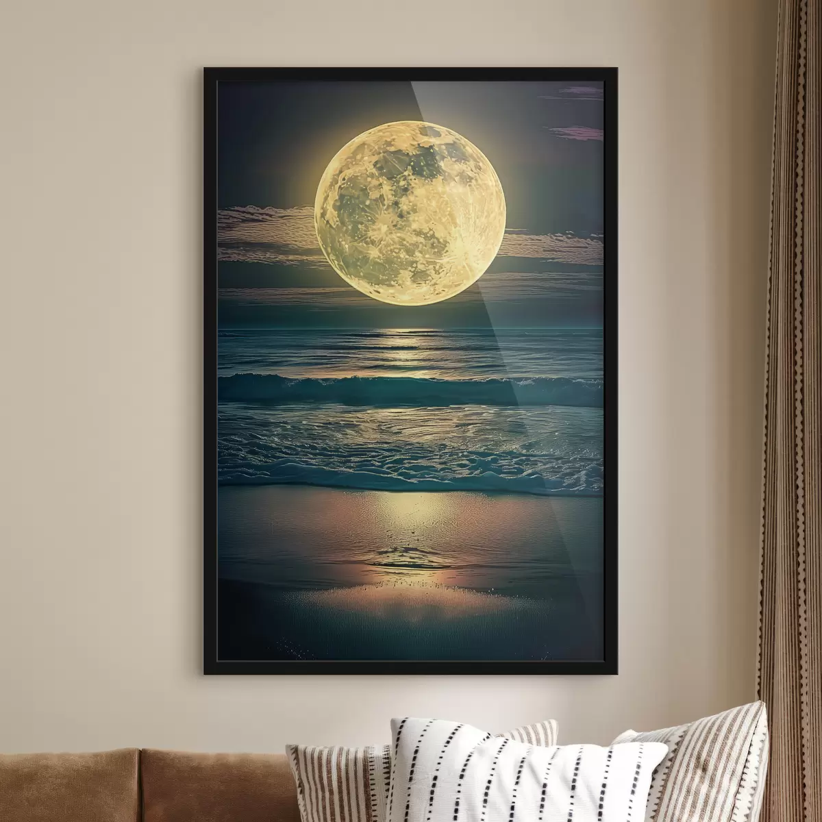 Poster Grande luna sull'oceano f38865