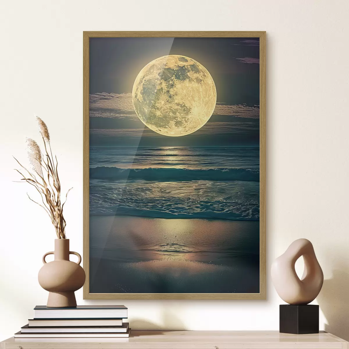 Poster Grande luna sull'oceano f38865