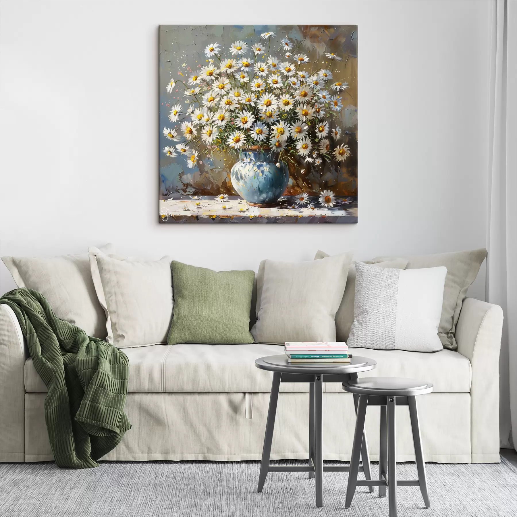 carta da parati Vaso con margherite sul tavolo nr. s38707