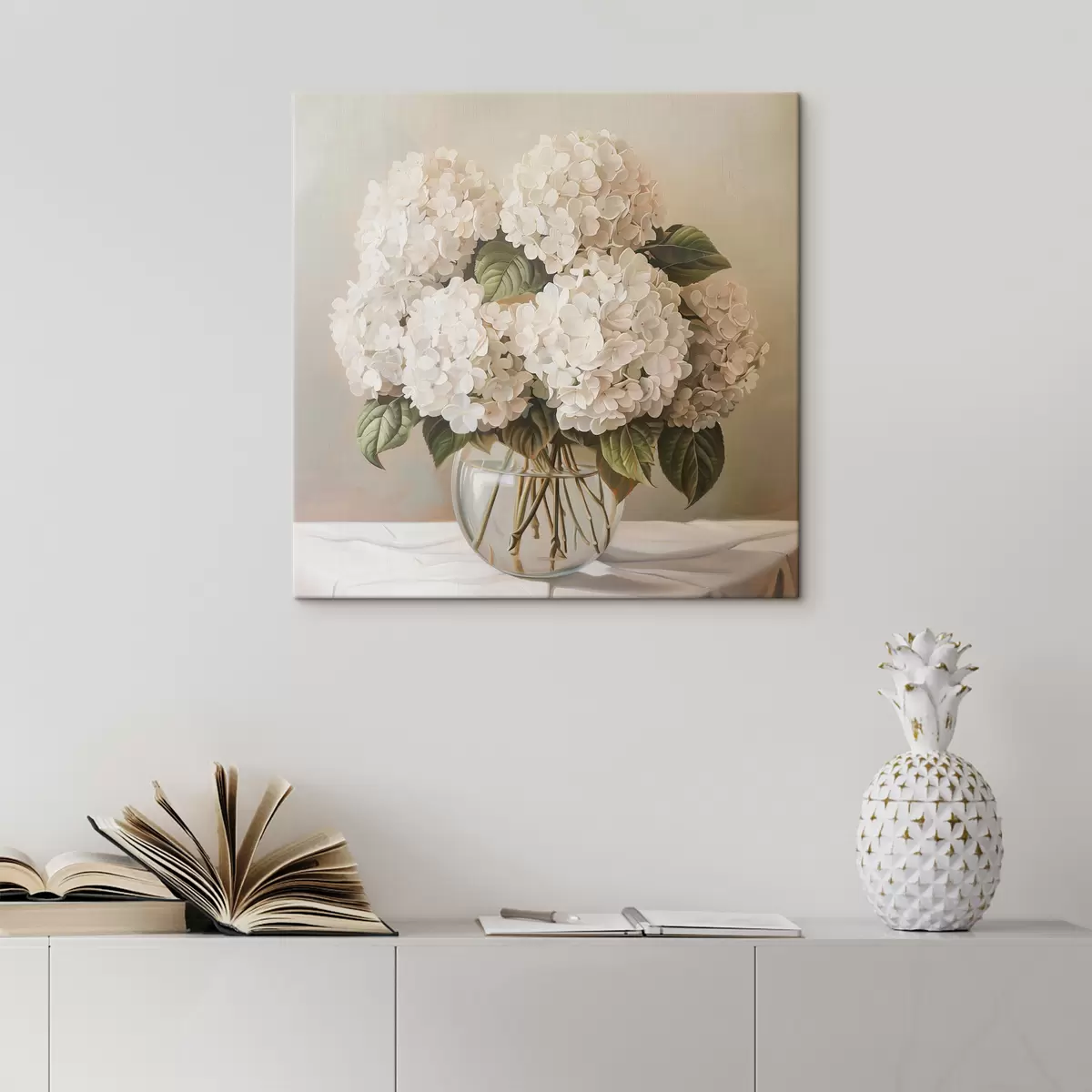 carta da parati Bouquet di ortensie bianche nr. s38711