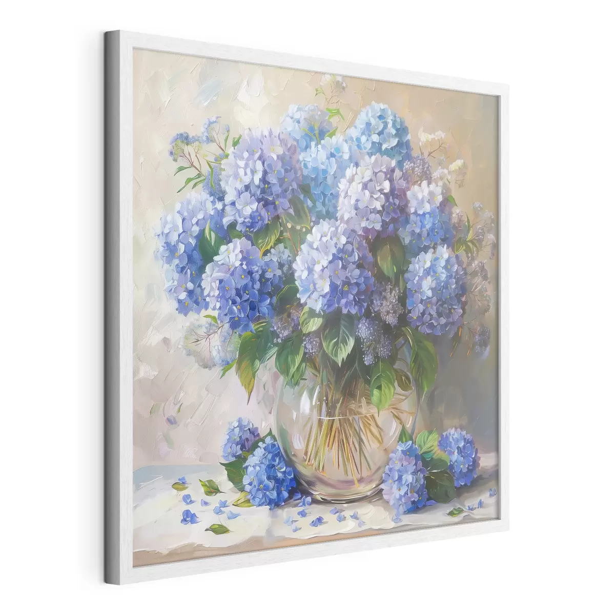 Poster Ortensie blu sul tavolo f38709