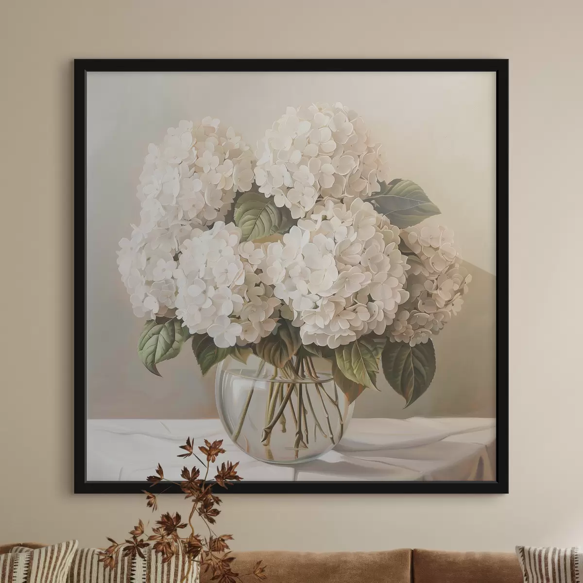 Poster Bouquet di ortensie bianche f38711