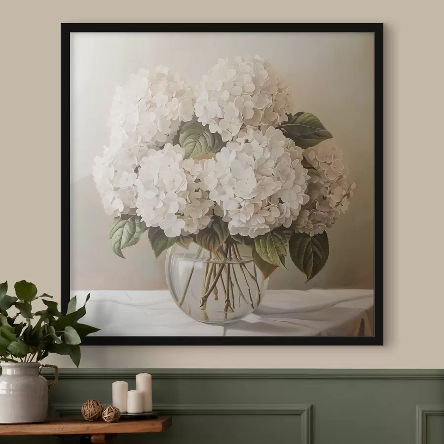 carta da parati Bouquet di ortensie bianche nr. f38711