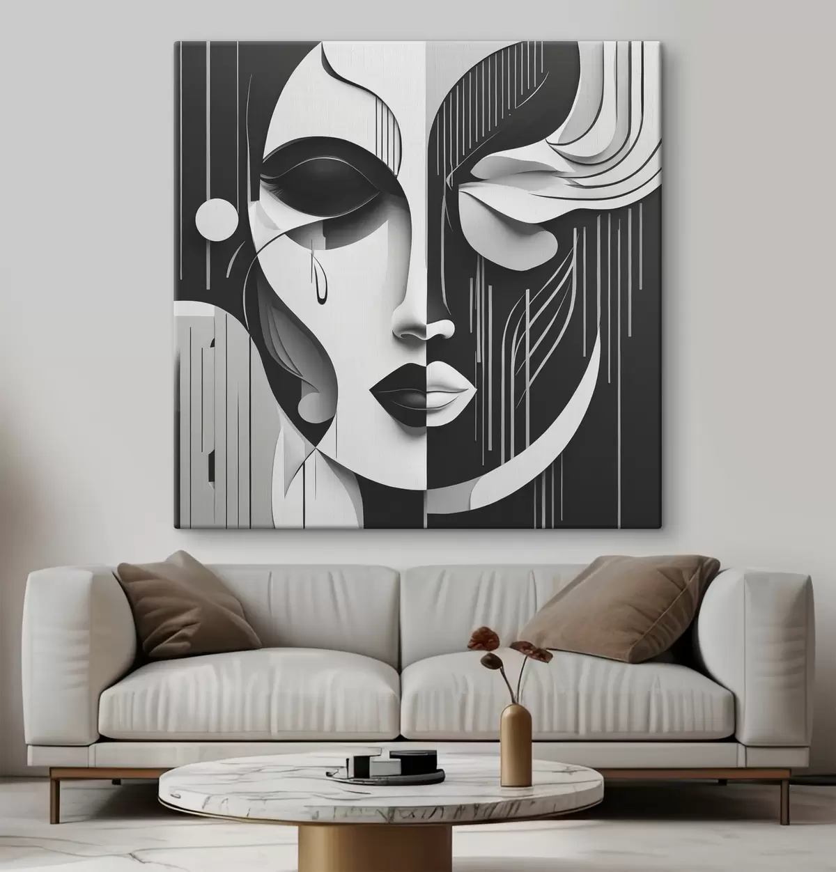 carta da parati Maschera in bianco e nero nr. s38850